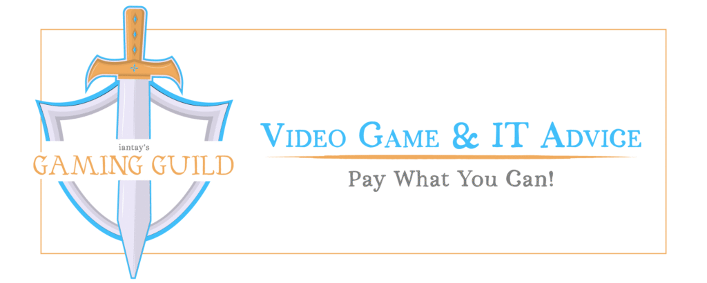 GameAdviceLogo_Banner_WHITE IanTay's Gaming Guild logo banner on a white background.